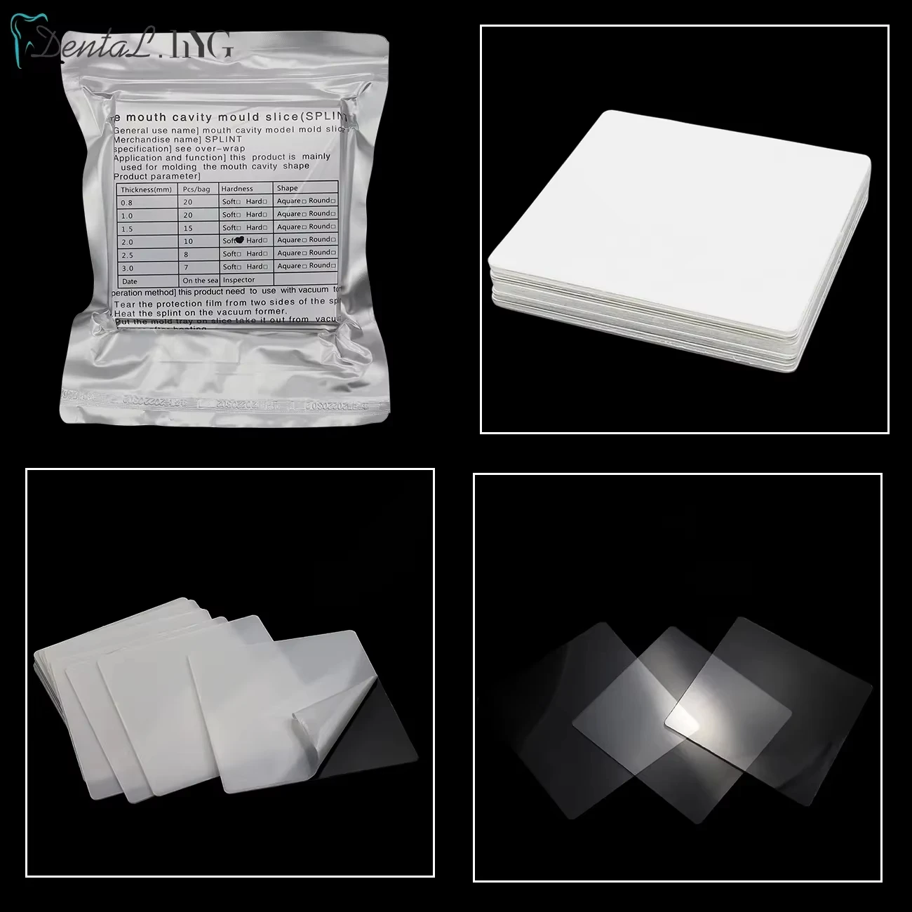 

8/10/15/20 pcs Dental Lab Orthodontic Splint Retainer Slice Vacuum Forming Sheet Soft Hard 1.0/1.5/2.0mm Thermoforming Material
