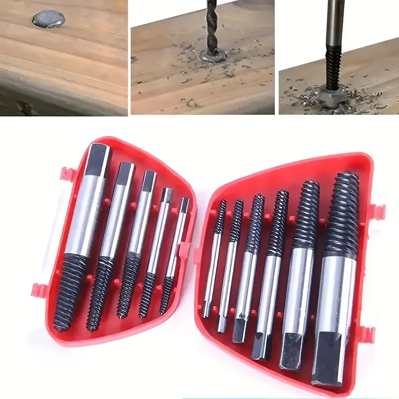 6PCS Broken Damaged Screwdriver Extractor Drill Bit Set Carbon Steel Double Side Screw Pull Center Drill Bits