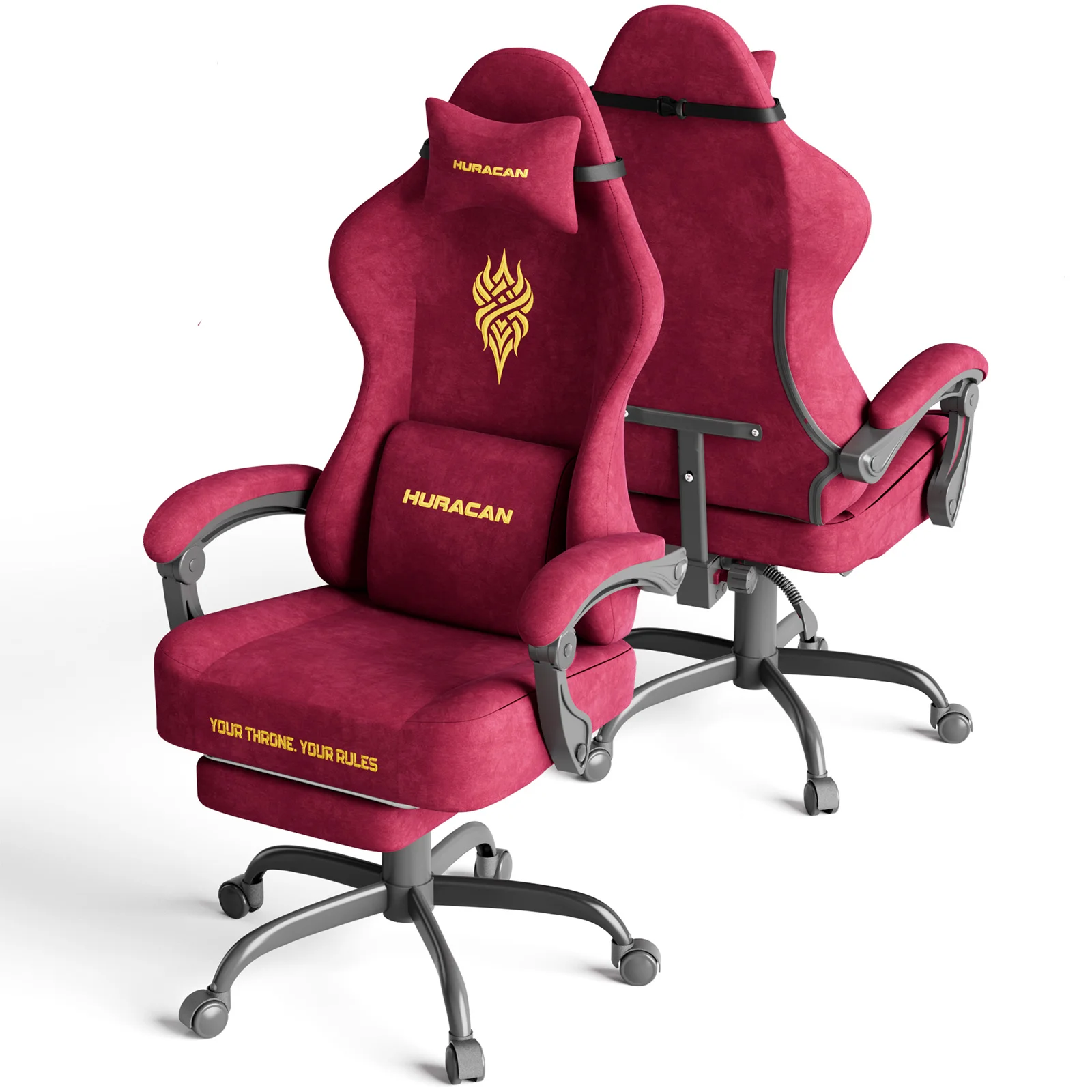 Chaise de jeu Soontrans, chaise de jeu ergonomique avec fonction massage, chaise de jeu avec accoudoirs réglables et ressort à gaz de 120 mm, siège de 52 cm de large, tissu respirant