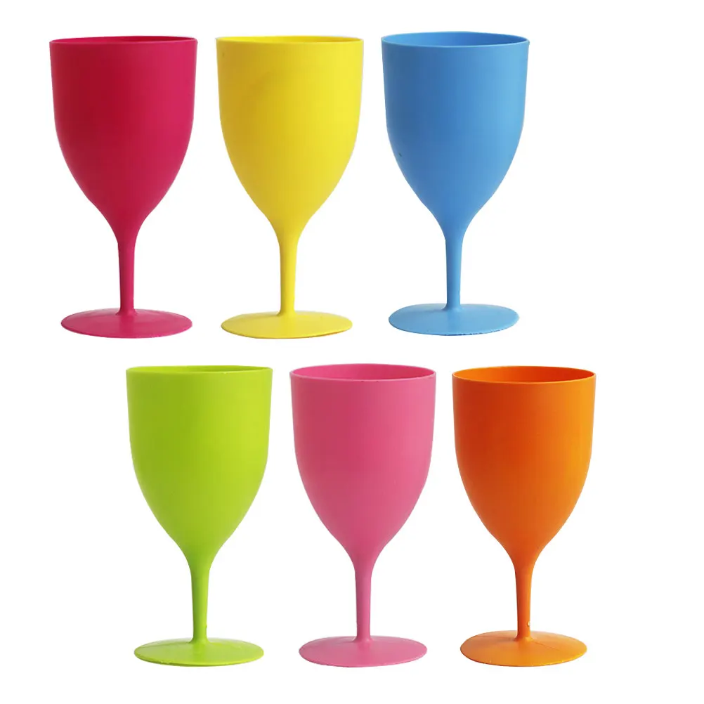 

6 Pcs Red Glasses Plastic Goblets Colorful Beverage Cups Anti Fall Home Party Easter Themed Glass