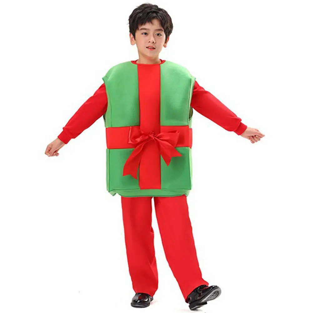 Christmas Gift Box Costumes Fun Cute Christmas Cosplay Props Party Dress Up Stage Show Clothing for Kids Role Play Surprise Gift