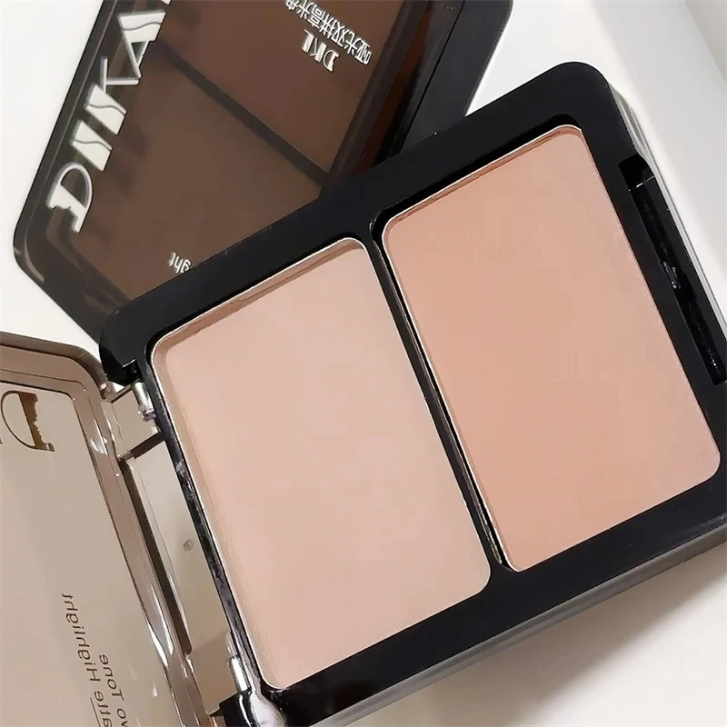 @ ** Palette de contouring surligneur mat bicolore pour éclaircir les yeux et le nez, double palette résistante à la transpiration