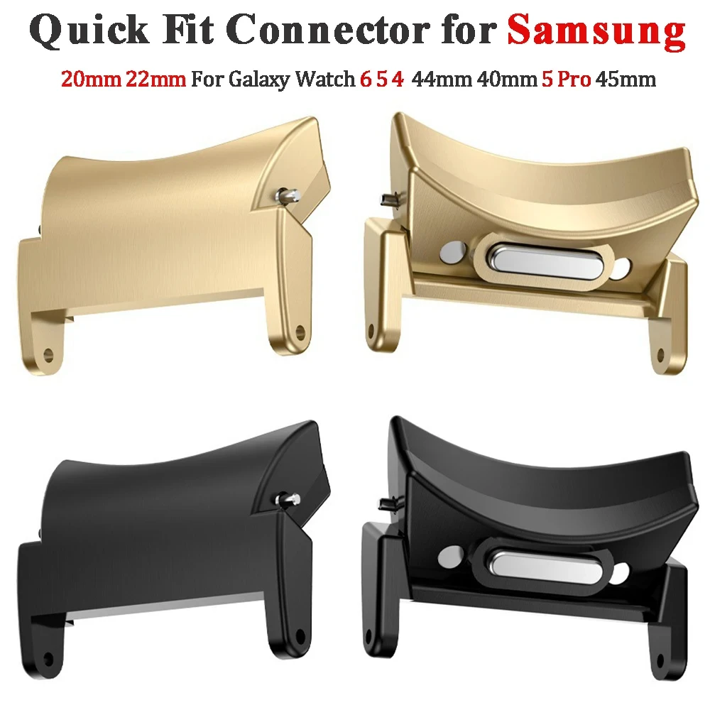 2PCS Quick Fit Adapter for Samsung Galaxy Watch 6 44 40mm 4/5/pro Accessories Stainless Steel Connector 6 Classic 47mm 43mm Band