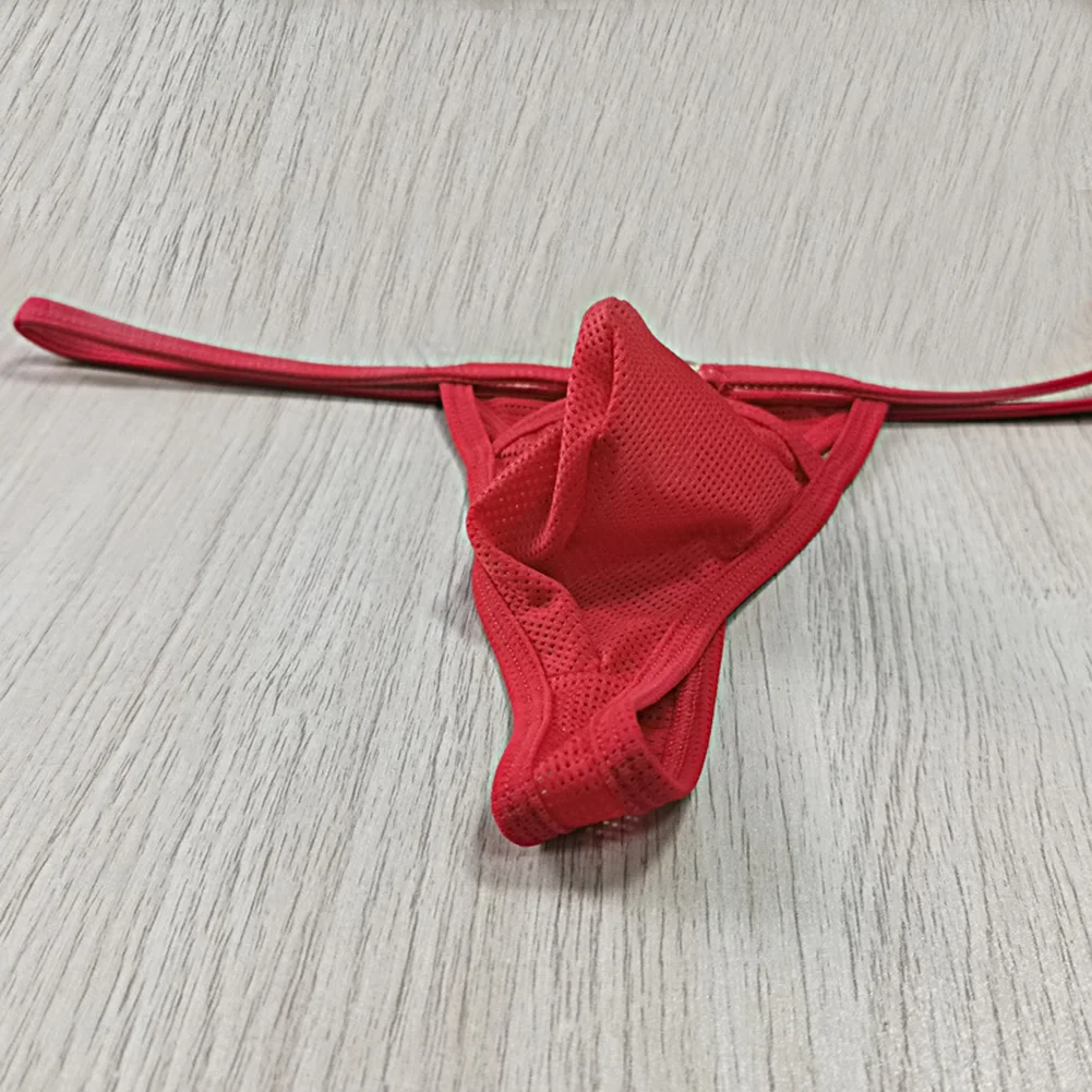 Men T Back Thong Mesh Transparent Low-rise Very Hot Lingerie U Convex Pouch Briefs G-string Underwear For Man Extreme Panties