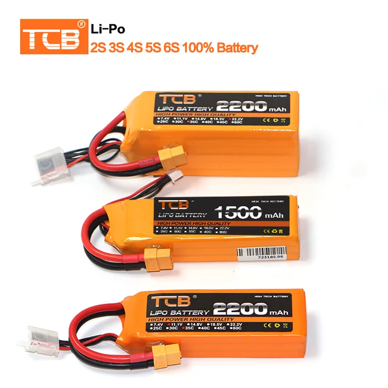 

Battery Lipo 2S 1300mah 4S 6S 1500mah 1800 2200mah 2600mah 7.4V 11.1V 14.8V 18.5V 22.2V 35C 50C 60C 100C For Drone FPV Airplanes