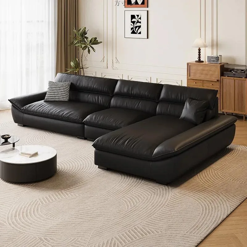 Hair luxury classic leather sofa set modern living room furniture