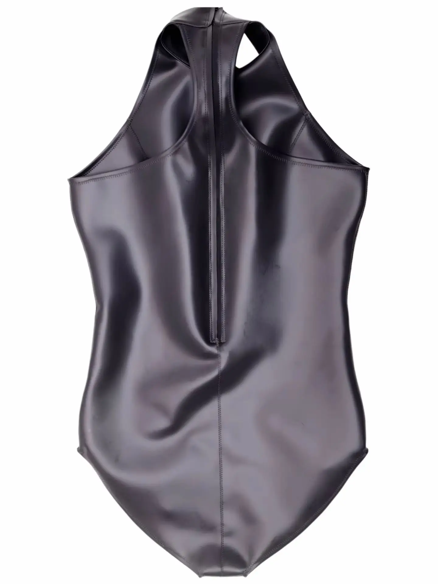 Double Sided Elastic PU Leather Bodysuit Sleeveless Tank Catsuit Reversible Waterproof Swimsuit Tights Leotard Body Teddies Tops