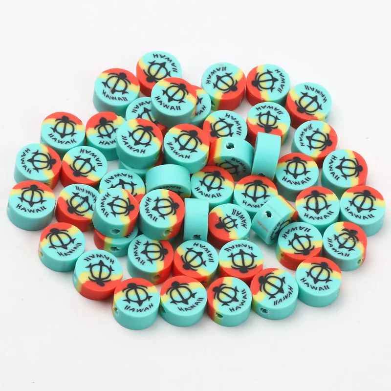 20/50/100pcs 9mm Hawaii Polymer Clay Spacer Beads Handmade For Jewelry Making DIY Bracelet Necklace Crafts Accessories