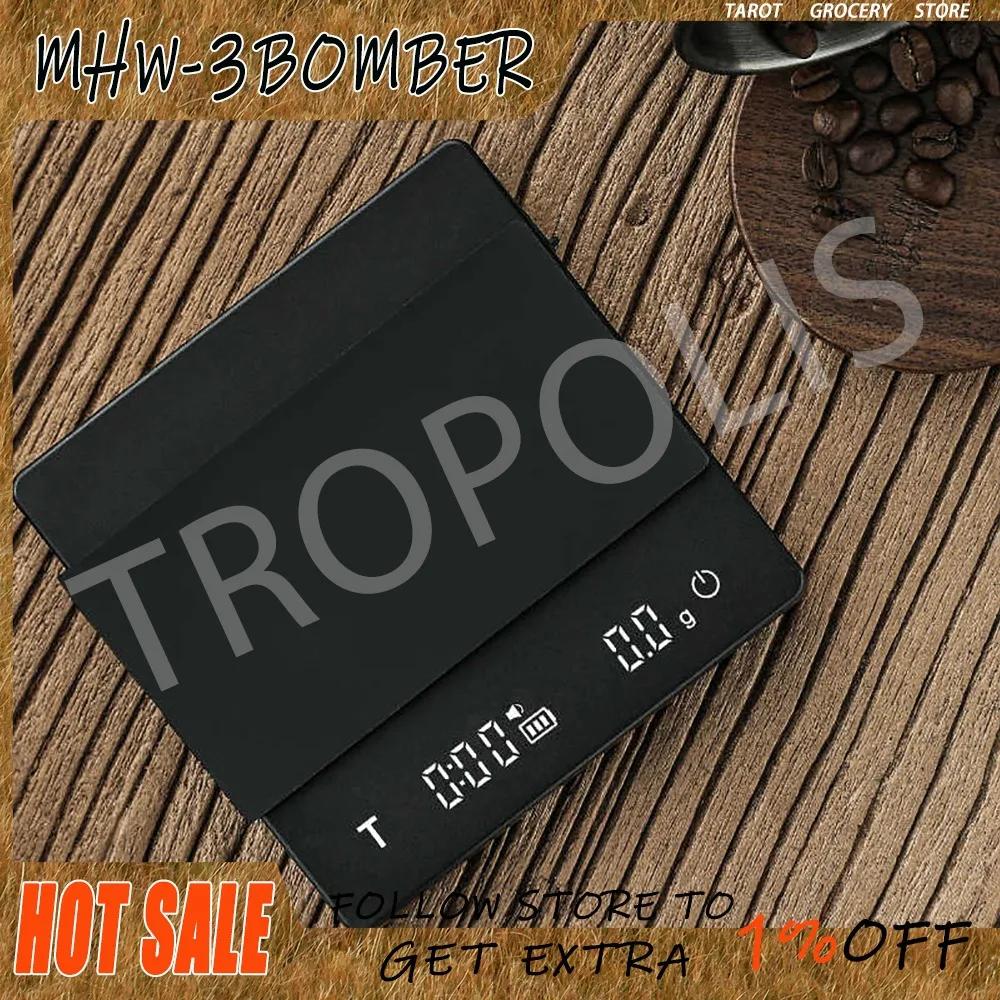 

MHW-3BOMBER Coffee Scale Digital Kitchen High Precision Cyclic Rechargeable Espresso Electronic Scale Home Barista Accessories