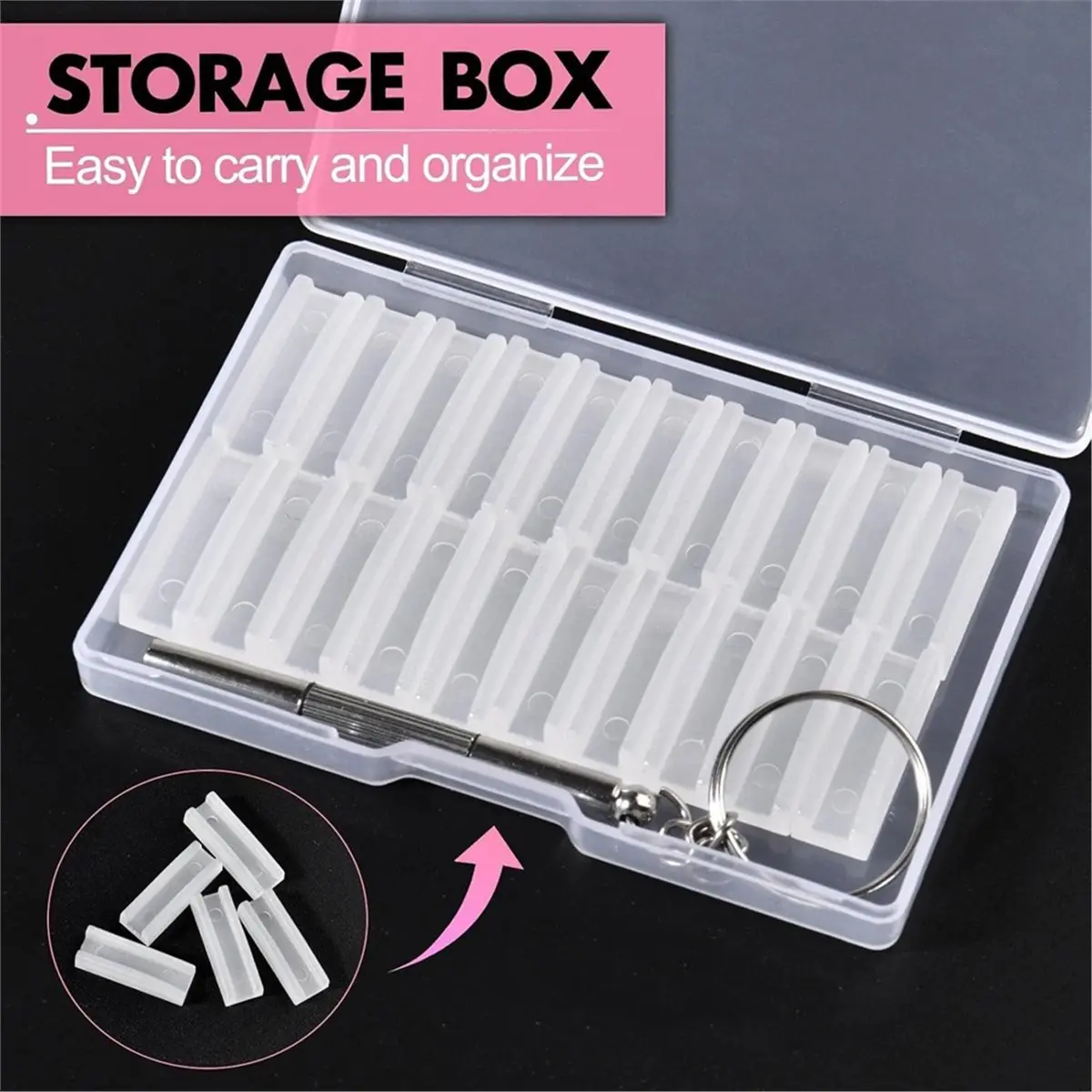 Flat Nose Plier Replacement Tips with Storage Box Screwdriver Pair of 10 Replacement Jaws for Flat Nose Pliers Nylon Jaw