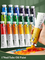 170ml LargeTubes Oil Paint Non-Toxic Excellent Tinting Strength, Mixable for Canvas Painting Artist Beginners DIY Art Supplies