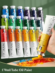 170ml LargeTubes Oil Paint Non-Toxic Excellent Tinting Strength, Mixable for Canvas Painting Artist Beginners DIY Art Supplies