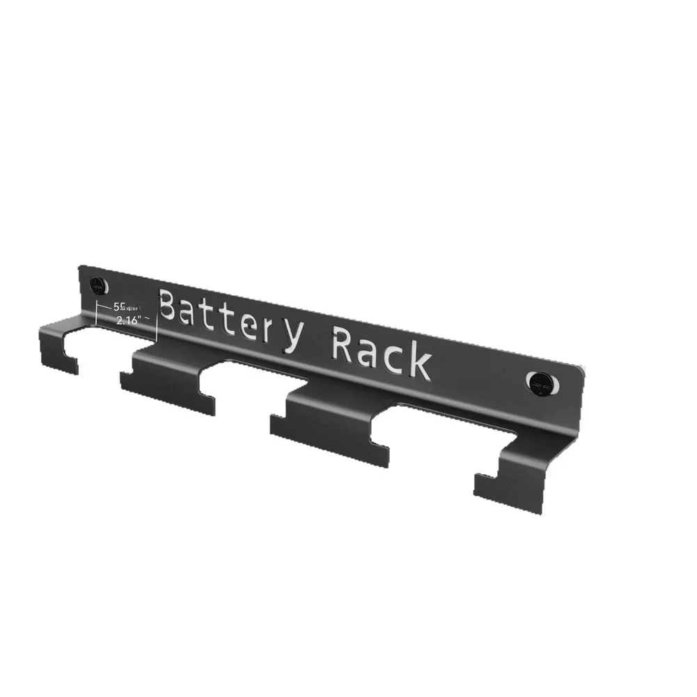 3 Slot Organizer Wall Battery Holder Wall-mounted Design Three-slot Capacity Carbon Steel Construction For Garage Storage