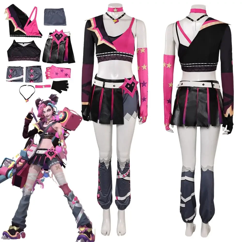 

CosplayJinx Arcane Cosplay Fantasia Valentine’s Day Costume Disguise for Women Girls Skirt Roleplay Outfits Halloween Carnival S