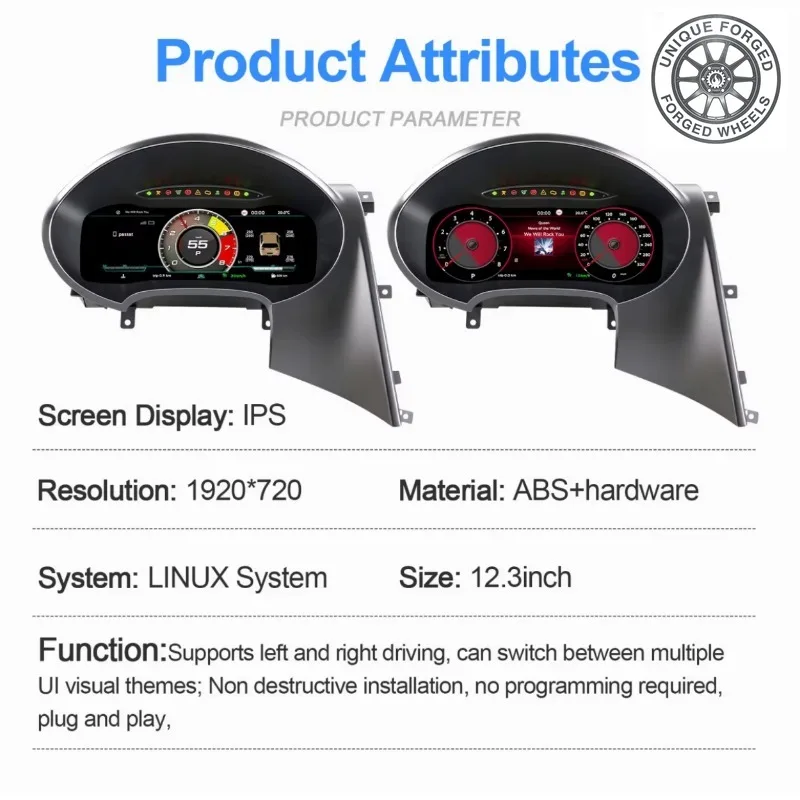 26 Style For VW Seat Leon 2009-2012 Speedometer Dashboard Linux System CarPlay Auto Display 12.3 Inch Digital Sport Dashboard