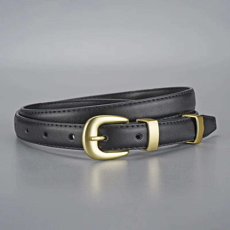 Ladies' alloy needle buckle belt versatile decoration retro light luxury thin belt