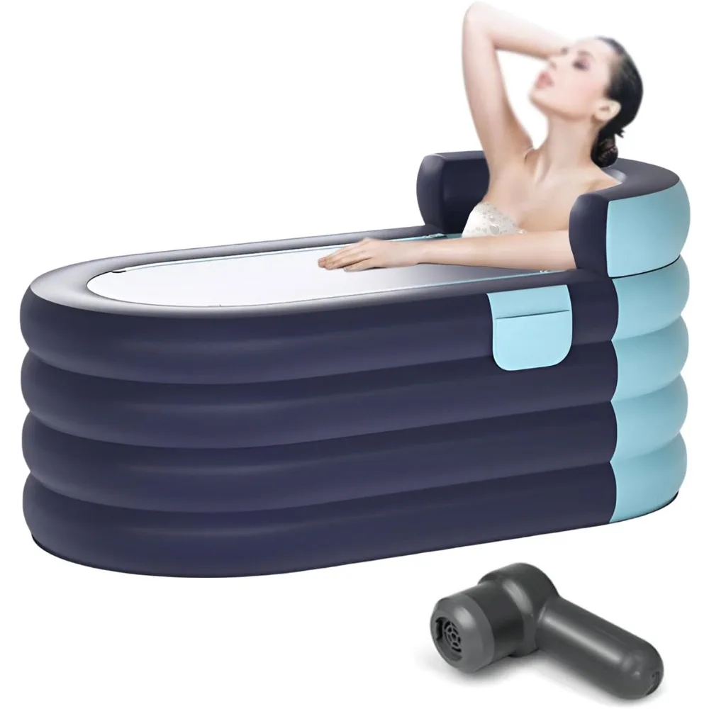 

Inflatable Portable Bath Tub Adult Folding Bathtub, Soaking Standing Bath Tub with Electric Air Pump