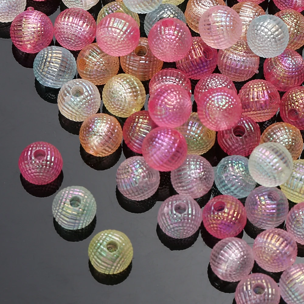 50/100 Stück 8mm 10mm Bunte Gestreifte Acrylperlen Aurora Farbverlauf Lose Abstandsperlen für DIY Armband-Bastelzubehör – Detail 5