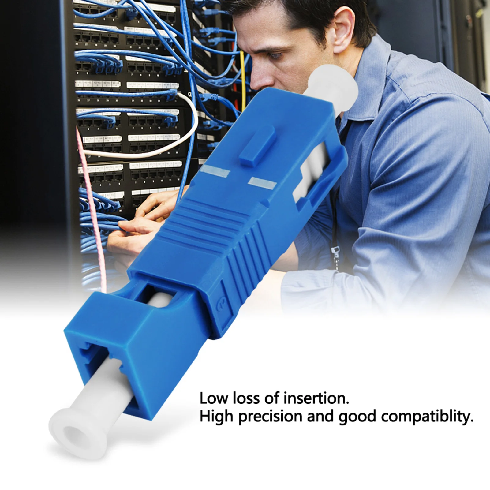 SC Male to LC Female Single Mode Fiber Optic Hybrid Optical Adaptor Converter