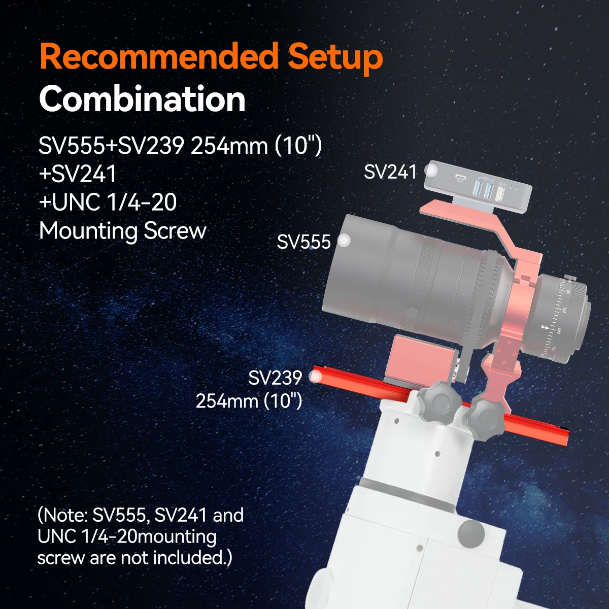 Svbony Neues Upgrade Astrofotografie-Teleskop APO SV555 und SV239 Schwalbenschwanzplatte Rot für Astrofotografie – Detail 18
