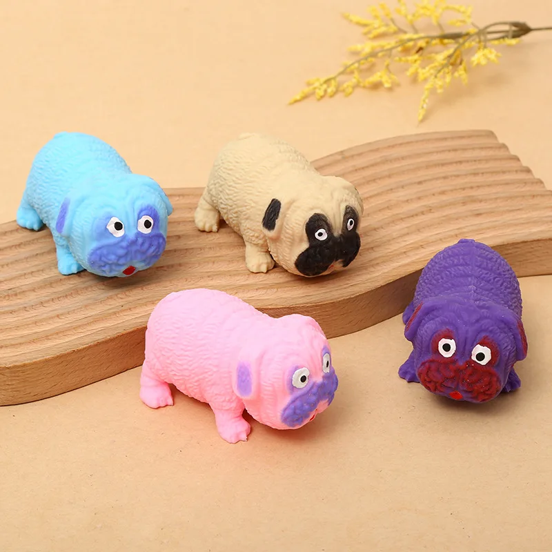Anti-Stress-Spielzeug Mops Hund Quetsch-Fidget-Spielzeug TPR Squishy Lustiges Stressabbau-Spielzeug für Erwachsene Geschenk Requisite
