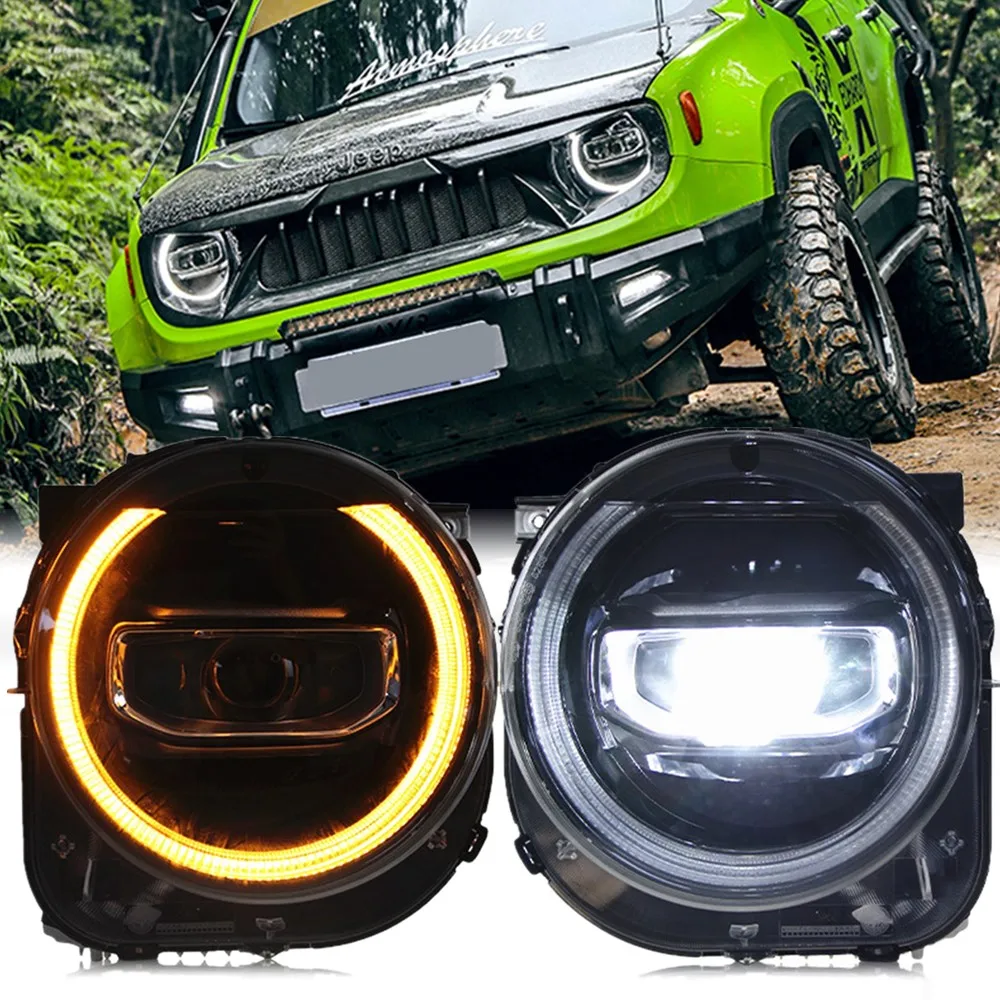 Car Led Headlights For Jeep Renegade Accessories 2016-2021 Front Led DRL Turn Signal Headlights Assembly Plug And Play