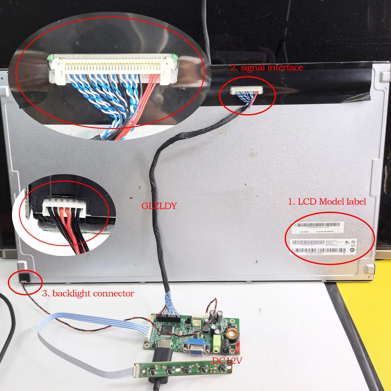 For 21.5 inch iMac 1920x1080 LM215WF3-SLS1 TLG1 LVDS 30P LCD LED HDMI VGA Audio PC Display Kit Monitor Driver Board Kit DC 12V