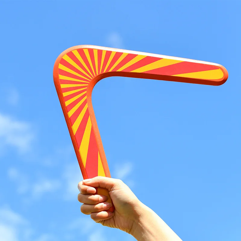 

New Creative Wooden Boomerang Flying Device Frisbee Pull Back Standard V-shaped Dart Outdoor Sports Flying Saucer