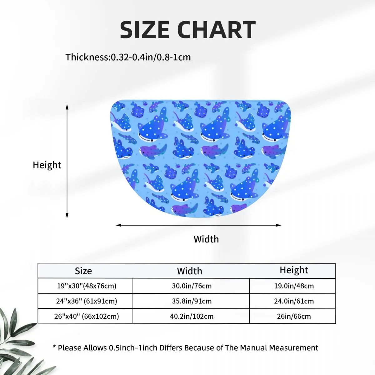 Polka Dot Shark Soft Flannel Half Round Doormat Non Slip Bathroom Mat Absorbent Floor Carpet for Laundry Room Bathroom
