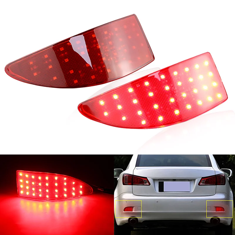

2×for Lexus MKII/IS250/220d/200d 05-14/IS350(XE20) LED Rear Bumper Brake Lamp Reflector Parking Tail Signal Indicator Fog Lights