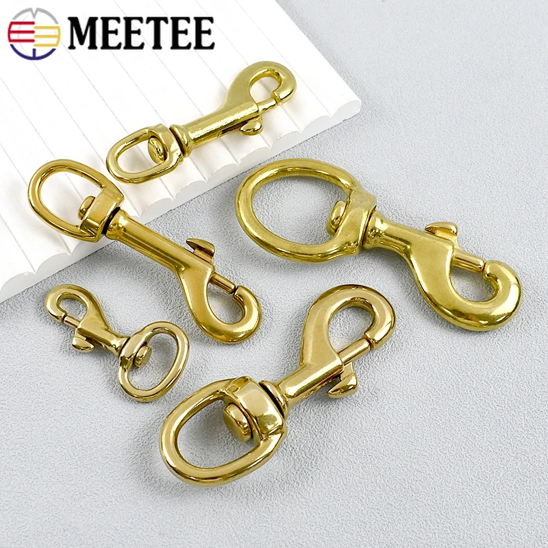 1/2 قطعة حلقة تسلق نحاسية قطب المفاجئة هوك الترباس الزناد كليب الجلود الحرفية حقيبة حزام أجزاء كلب المقود المشبك تسخير اكسسوارات #3