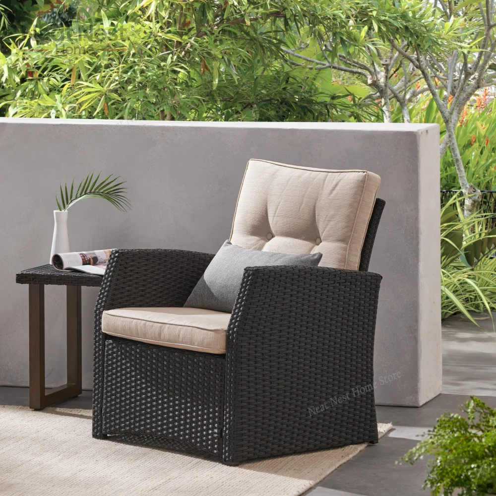 

Outdoor Armchair Patio Single Sofa, PE Rattan Wicker Sectional Sofa, Additional Chair for Patio Furniture Set, patio chair