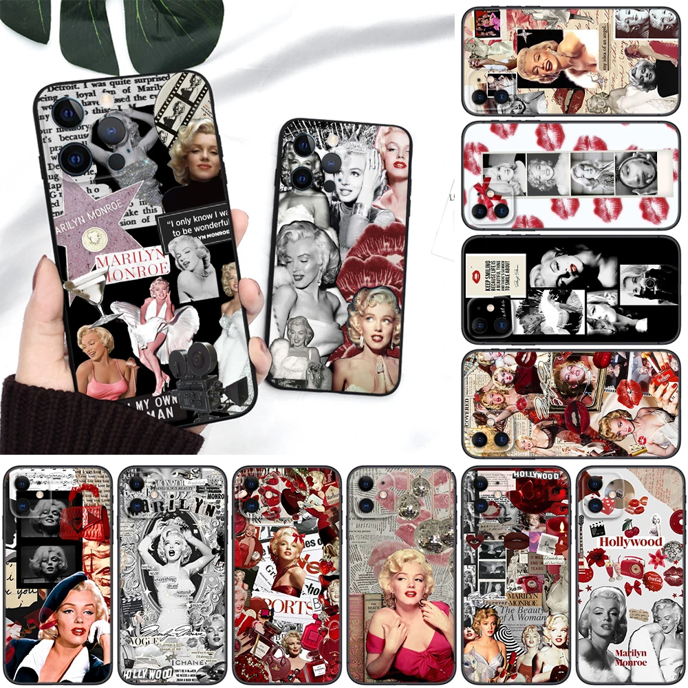 Marilyn M-Monroe Soft Silicone Phone Case for iPhone 16 15 14 Plus 13 12 11 Pro Max