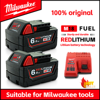 Original Milwaukee M18 18V rechargeable lithium-ion battery M18B6 6000mAh,with anti-counterfeiting label, Milwaukee tool battery