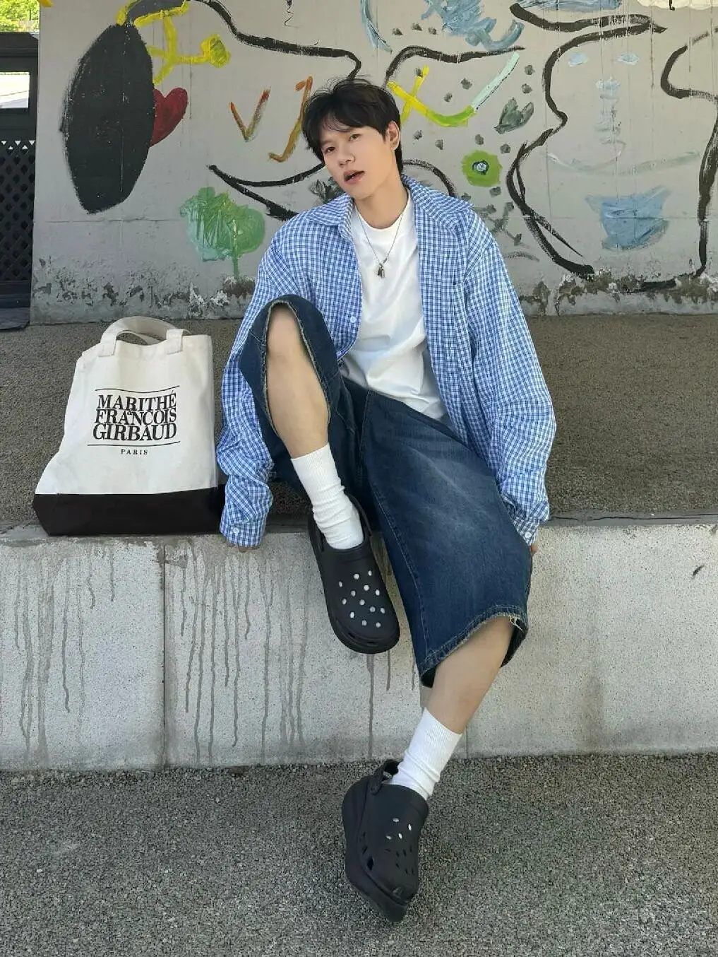 

Синяя летняя рубашка в клетку с длинными рукавами, повседневная свободная мужская модная легкая верхняя одежда, удобная, в стиле lazy style, для подростков, тренд сезона