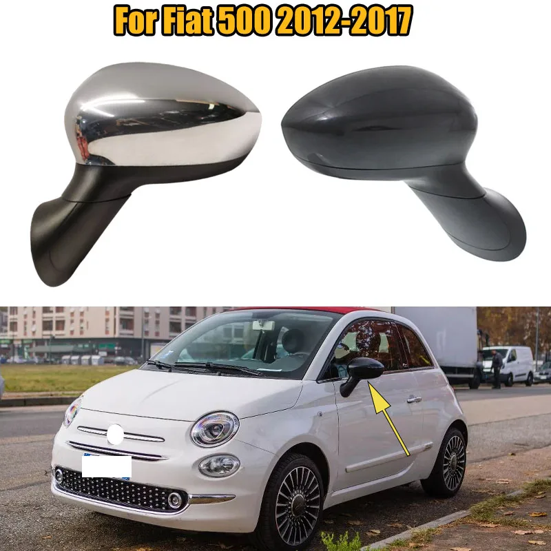 لشركة فيات 500 2012 2013 2014 2015 2016 2017 سيارة الرؤية الخلفية مرآة الرؤية الخلفية الجمعية الجانب مرآة خارجية الجمعية