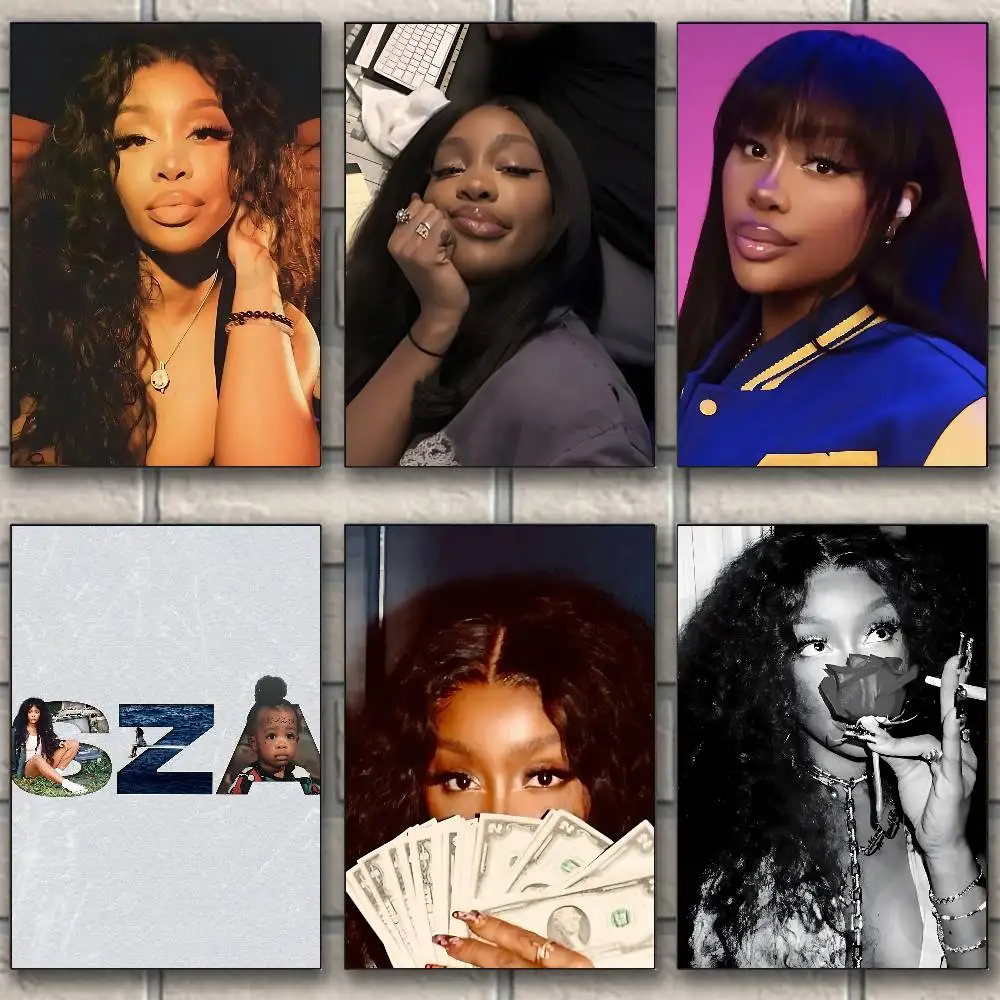Singer S-SZA Badges Artists Canvas Painting for Living Room Home Decor Poster Fans Gifts-unframed