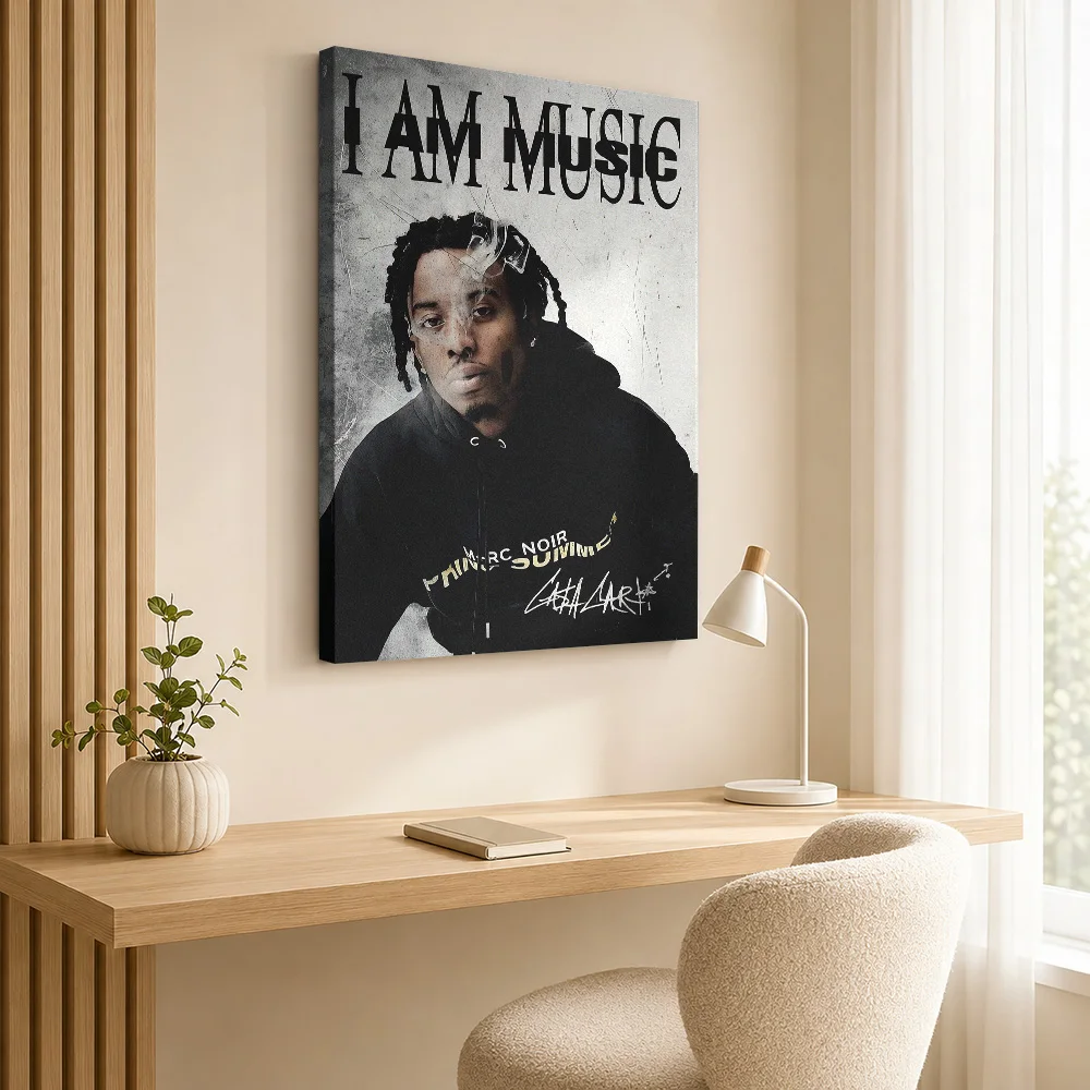 Playboi Carti Potrait Canvas Painting Poster Custom Photo Retro Music Wall Art for Studio Decor Collectible Ready to Hang Gift