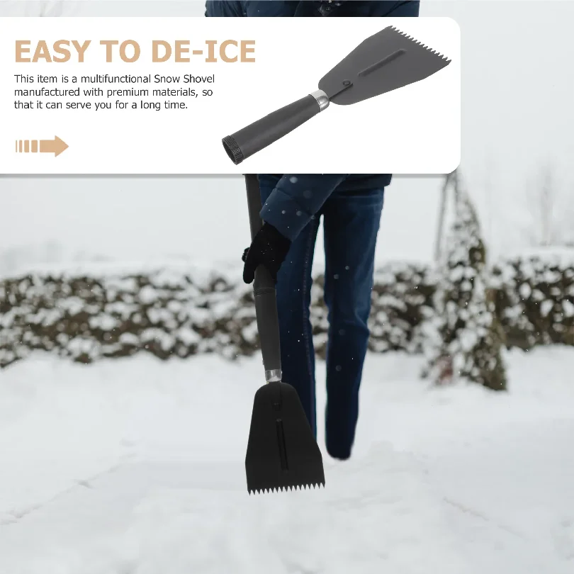 Outdoor Ice Shovel Manganese Steel Heavy Duty Snow Shovel for Driveway Snow Removal Professional and Car Window