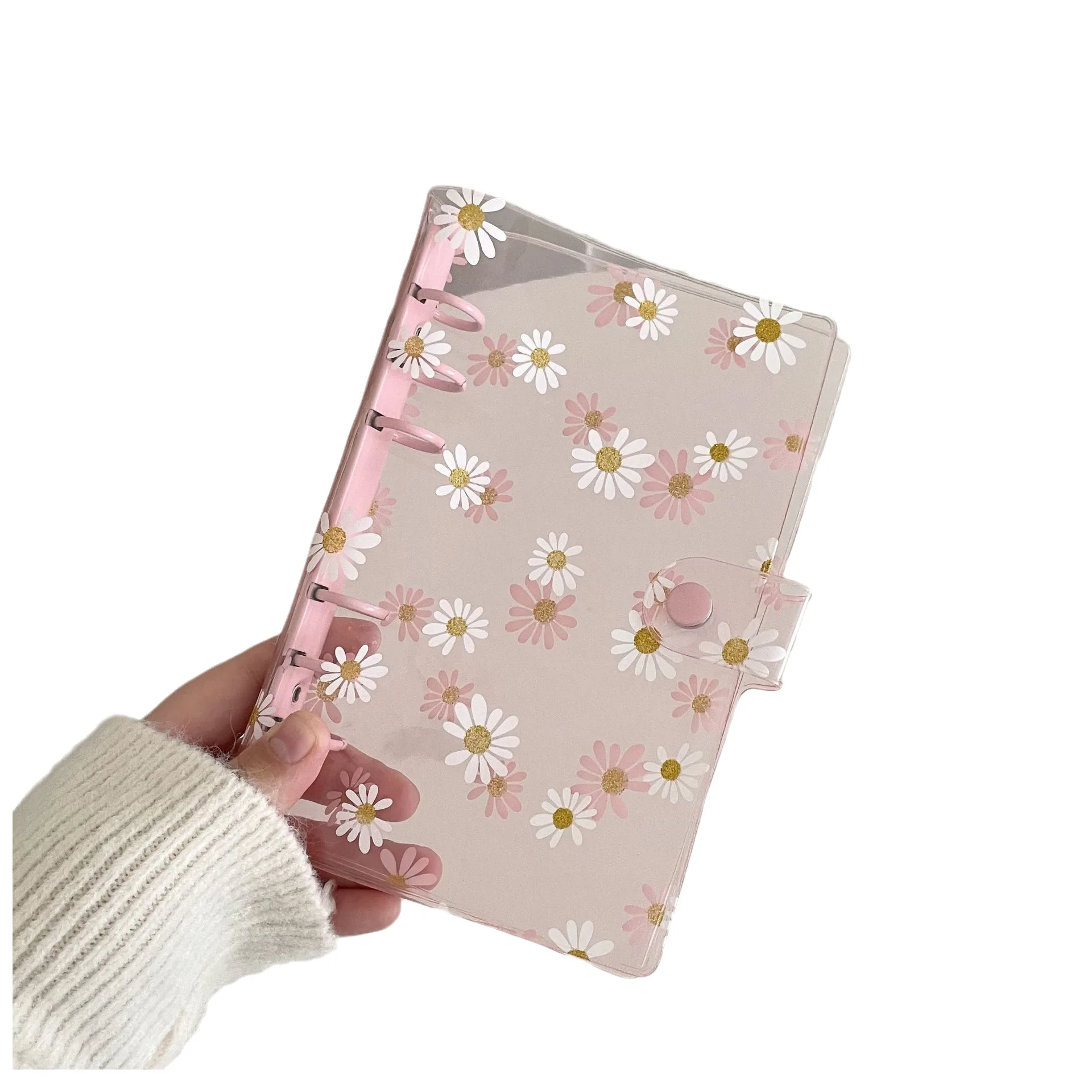 A5 A6 Colorful Clip Daisy Glittery Bling Loose Leaf Binder Notebook Cover Diary Agenda Planner Paper Cover School Stationery