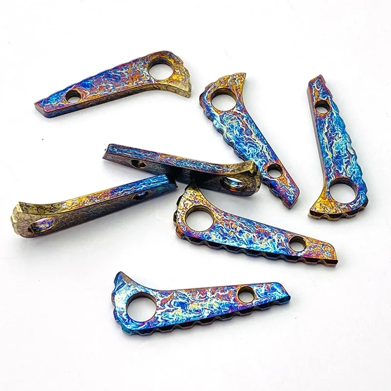 Imagem -04 - Titanium Alloy Material Faca Spine Keel Backspacer para Spyderco Paramilitar Faça Você Mesmo Handle Shank Back Spacer C81 1pc Tc4