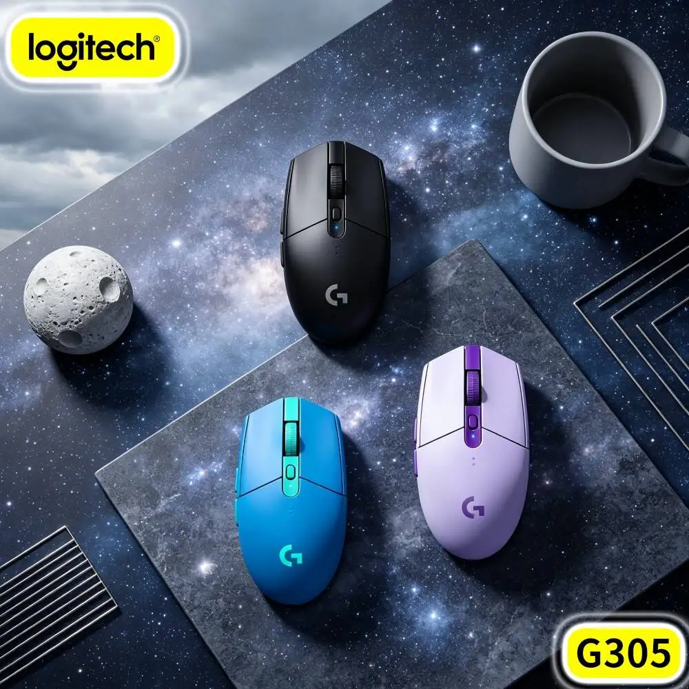 Logitech G305 LIGHTSPEED Rapid Tracking Wireless Mouse HERO 12000 DPI 6 Programmable Buttons Fast Cursor Movement For PC Mac