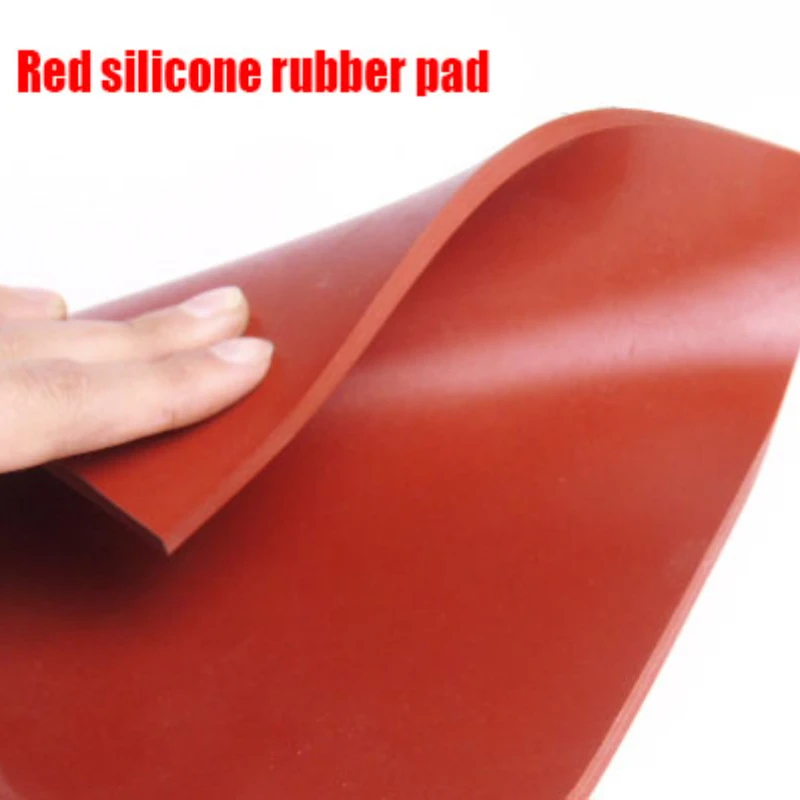 

200x200mm thickness 5 8 10 mm red silicone rubber sheet plate washing machine cushion air conditioner chair bed machine feet pad