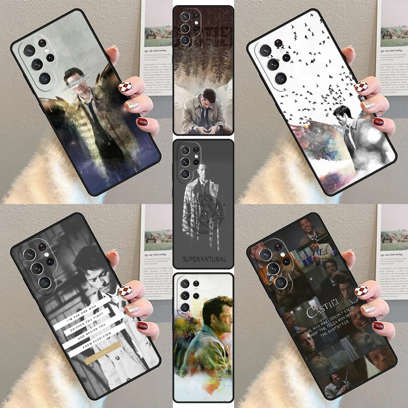 Supernatural Castiel Phone Case For Samsung Galaxy S23 S21 S20 FE S24 S22 Ultra Note20 S10 S9 S8 Plus Silicone Cover