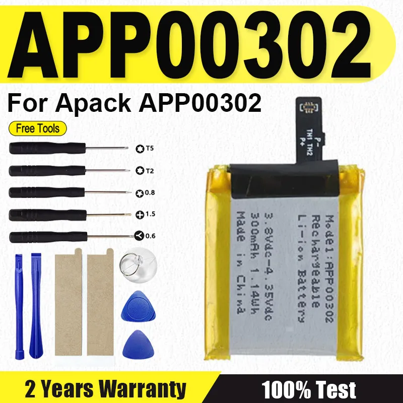 

Новый аккумулятор APP00302 для APACK APP00302, 300 мАч, литий-ионная аккумуляторная батарея для часов + инструменты