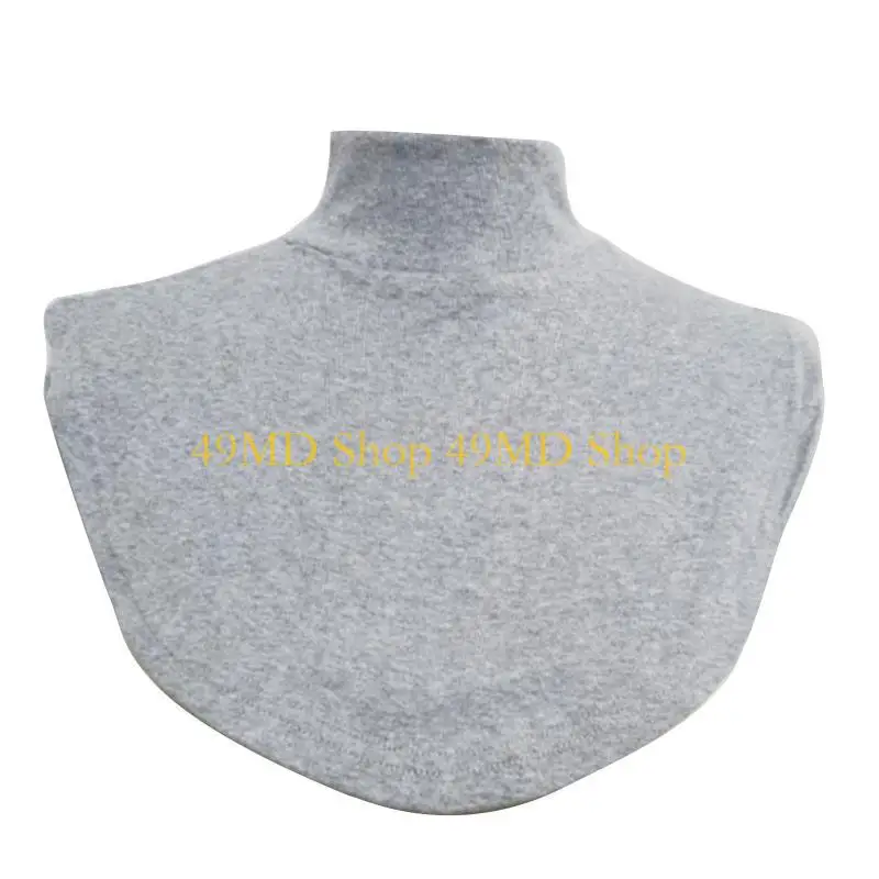 49MD Simple Women Men False Collar Multi-color Half Top Neck Cover Loop Cotton Turtleneck Detachable Fake Collar Sweater Deco