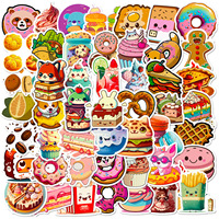 50pcs Cartoon Animal Shape Delicious Donut Series Graffiti Stickers Suitable For Helmet Desktop Wall Decoration DIY Stickers