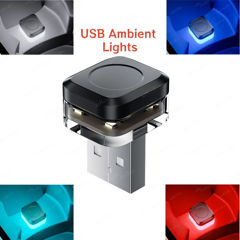 

1PCS Mini USB LED Night Light Notebook Computer 5V Modeling Car Ambient Light Neon Interior Light Car Ambient Decorative