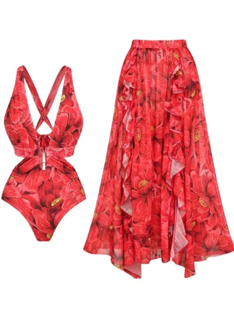 Maillot de bain une pièce vintage pour femmes, bikini de luxe, robe de plage dos nu, vêtements de plage d'été trempés