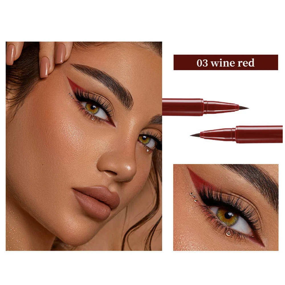 Penna per Eyeliner liquido opaco impermeabile Ultra-sottile di lunga durata Red Black Eye Liner penna per Eyeliner liscia ad asciugatura rapida trucco coreano